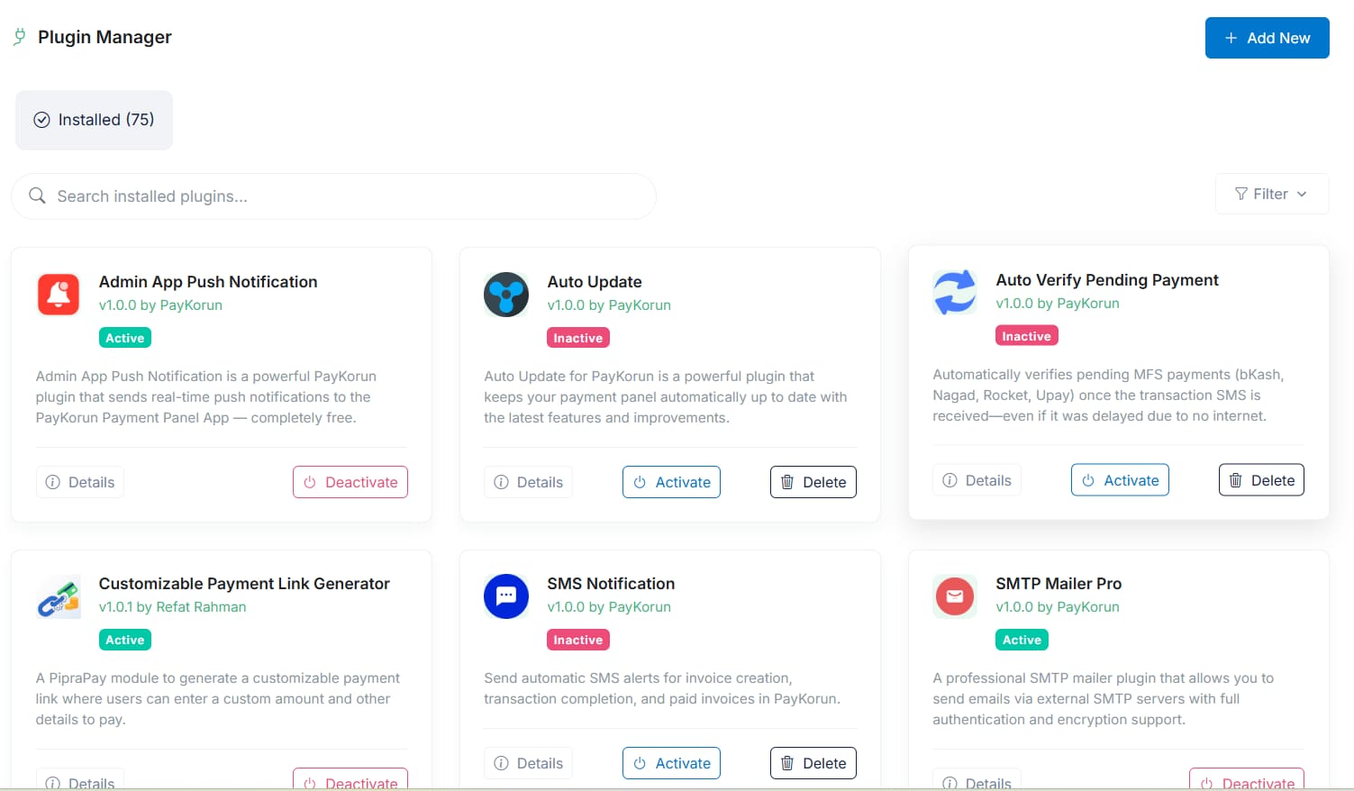 PayKorun Dashboard